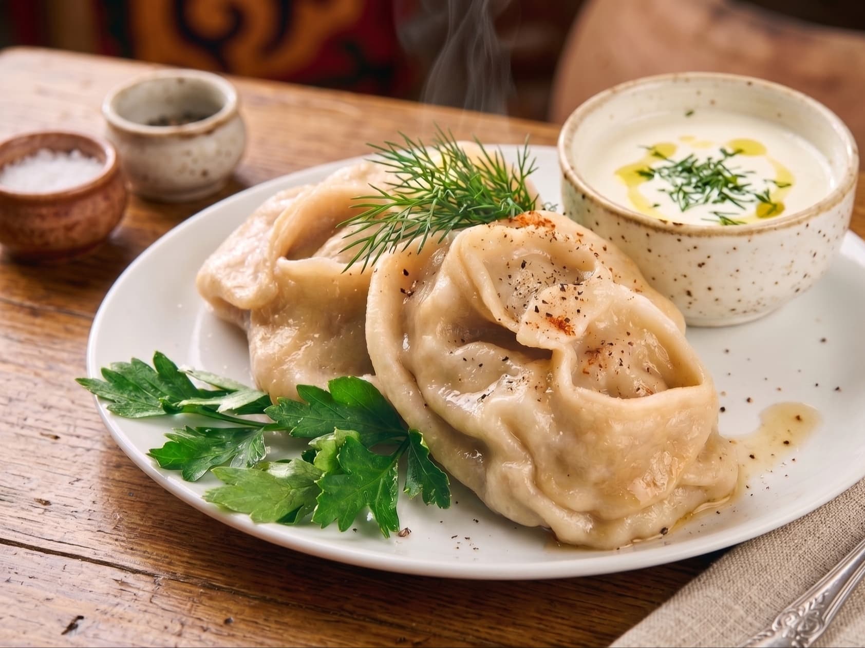 Манты с картошкой и говядиной