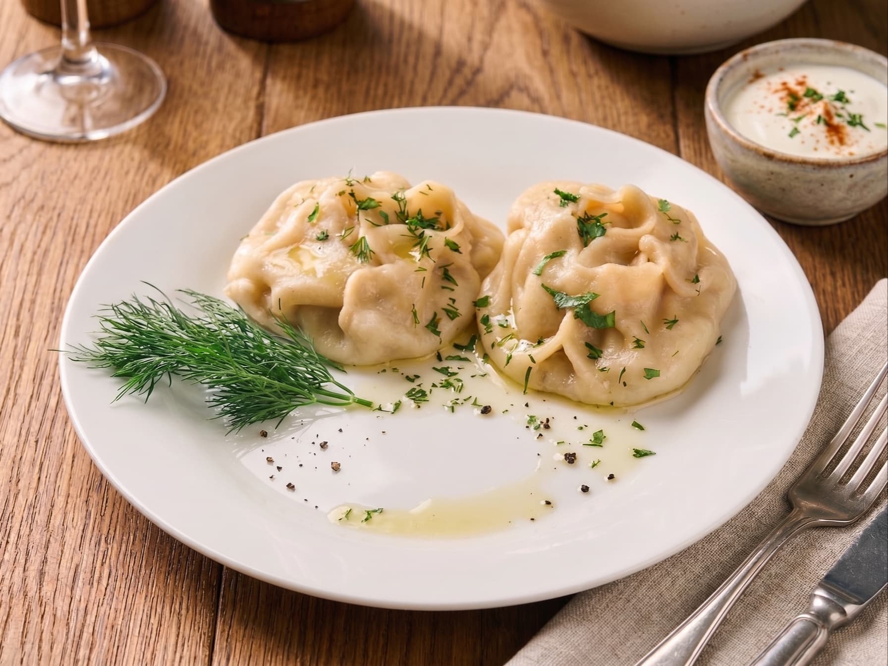 Манты с курицей и брынзой